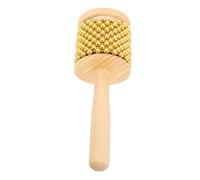 HONITANO Handheld Wooden Cabasa with Metal Beads Dynamic Sound Shaker for Music Education and Performance Elegant Design for Bands and Beginners