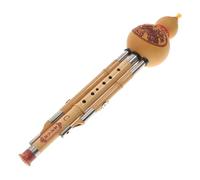 HONITANO Handmade Chinese Hulusi Cucurbit Flute in C Key with Natural Bamboo and Gourd Alloy Reed for Pure Tone Imitation Horn Three Note Acoustic Instrument for Beginner Music Lovers