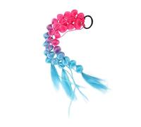 HONITANO Handwoven Braided Hair Extensions Colored Bubble Ponytail Lightweight Synthetic Hair Bundles for Girls Festival and Party Accessories
