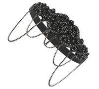 HONITANO Headband No Front and Rhinestone to Headpiece Chain Retro Ornament Comfortable Alloy with Scratching Scalp Women Wedding Party Festival Celebration, Hair