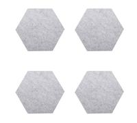 HONITANO Hexagon Soundproof Mats 4Pcs Grey Felt Acoustic Wall Panels with Bevelled Edges for Moderate Sound Absorption, Self-Adhesive Sound Insulation Pads for Studios, Offices, Home Theater