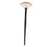 HONITANO Highlighter Blush Face Powder Brush with Soft Brown Bristles and Black Wooden Handle Skin Friendly Fan Makeup Brush for Even Application and Excess Makeup Removal Random Color