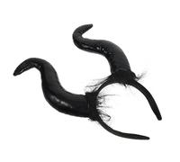 HONITANO Horn Headband Demon Horns Headband Decoration Brown Costume Realistic Cosplay Hairbands Costume Headpiece Lady Antler Evil Halloween Ox Scary Plastic Black