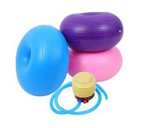 HONITANO Inflatable Donut Yoga Ball Chair for Pump Training Seat in Pink Blue Purple Sensory Stability Exercise Ball for Classroom and Home