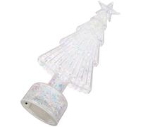 HONITANO Iridescent Shiny Xmas Tree Tabletop Lighted Decoration Battery Operated Small Night Light Centerpiece for Christmas Year Thanksgiving Party Home Office Holiday Ambiance