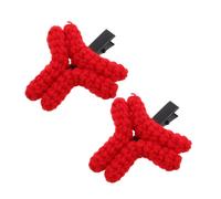 HONITANO Knitted Red Clips Cute Cartoon Duckbill Barrette Hair Accessory for Bangs Styling for Women Daily Wear Live Stream Parties
