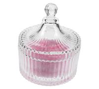 HONITANO Large Makeup Puff for Body and Face with Ultra Soft Plush Polyester Material, Oversized round Powder Applicator Featuring Pink Bow Design and Glass Container, for Women’s Loose