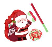 HONITANO Large Red Santa Claus with Stick and Blindfold Interactive Christmas Party Game for Family Gatherings and Classroom Holiday Celebrations Spacious Candy Holder for Festive Fun
