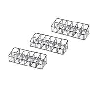 HONITANO Lipstick Storage Box and Lip Gloss Organizer 3pcs Set 12 Compartment Plastic Makeup Storage Container Cosmetic Display Case for Vanity and Travel