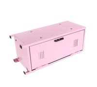 HONITANO Lockable Mini Metal Cosmetic Organizer with Keys Desktop Makeup Storage Cabinet for Multipurpose Beauty Product Holder with Multi-compartment Design Pink Locker for Jewelry and