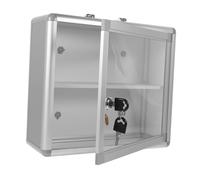 HONITANO Lockable Wall-Mounted Medicine Box Small Aluminum Alloy Portable Emergency Storage Case Key Lock for Household and Community Use