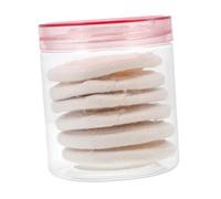 HONITANO Loofah Pads Face Scrub Set 6.5cm Round Exfoliating Makeup Remover Sponges 6pcs Jar for Gentle Facial Cleansing and Skin Care for Women