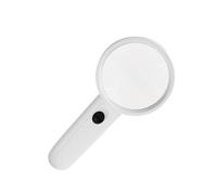 HONITANO Magnifying with LED Light Portable Handheld Reading Magnifier for Books Newspapers Inspection Lightweight Plastic Handle Compact Visual Aid for All Ages White