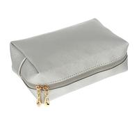 HONITANO Makeup Bag Large Capacity Pu Square Portable Wash Bag Silver Women’s Travel Cosmetic Storage Pouch