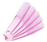 HONITANO Manicure Brush Nail Cleaning Brush Set 5Pcs with Ergonomic Curved Handle Grip for Effective Fingernail and Pedicure Cleaning Dust Removal and Cuticle Care for Home Use