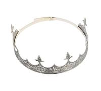 HONITANO Men's Vintage King Crown Antique Silver Iron Tiara for Birthday Costume Party Royal Hair Accessory for Men Noble Design Game Thrones Style