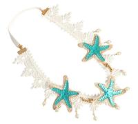 HONITANO Mermaid Lace Headband with Pearl Star Design Bohemia Hair Accessories for Skin Friendly Hairband for Weddings Parties Evening Events and Photo Shoots