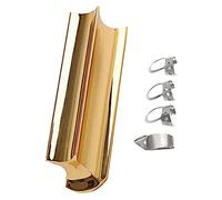 HONITANO Metal Guitar Slide 76mm Solid Round Tone Bar 4 Gold Metal Finger Picks for Electric Guitar Set