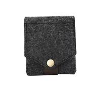 HONITANO Mini Portable Lipstick Storage Pouch Mirror Felt Makeup Bag for Travel for Organizing Lipsticks and Cosmetics in Square Snap Button Box
