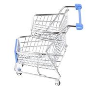 HONITANO Mini Shopping Cart Toy Dual Miniature Cart for Boys and Girls Desktop Organization for Storing Stationery Cosmetics and Items and Aesthetic Design