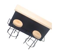 HONITANO Miniature Dollhouse Bar Counter Set with 2 Mini Wooden Stools, Mini House Ornament for Doll Furniture and Pretend Play Accessories