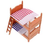 HONITANO Miniature Dollhouse Bunk Bed Furniture Double Layer Small Doll Bedroom Accessory for ’ Playsets