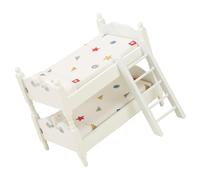 HONITANO Miniature Dollhouse Bunk Bed Model, Doll Bedroom Furniture Accessory with Geometric Design, Doll House Decoration for ’ Play and Collectible