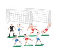 HONITANO Miniature Soccer Player Figures Realistic Football Scene Cake Toppers for Boys Birthday Party Decorations Football Theme Shower Micro Landscape