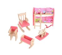 HONITANO Miniature Wooden Dollhouse Bunk Bed with Stairs Vintage European Design for Dollhouse Furniture for Creating Charming Bedroom Scenes