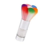 HONITANO Nail Art Dust Brush with Metal Handle Rainbow Color Petal-shaped Nail Powder Cleaner and Cosmetics Suitable for Salon and Home Use