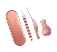 HONITANO Nail Clipper Set Rose Gold Stainless Steel Ergonomic Nail Trimmer File for Safe and Shaping Grooming Kit