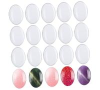 HONITANO Nail Color Charts Glass Nail Color Beads 30 Pieces Oval Display and Salon Use