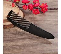 HONITANO Natural Buffalo Horn Massage Comb 15-18cm Large Black Pattern Ox Horn Hair Brush Wide Fine Tooth Scalp Massager Pocket Beard Grooming Tool for Curly Hair and Dandruff