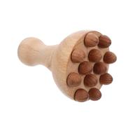 HONITANO Natural Wood Meridian Massage Brush with Beads for Full Body Acupoint Stimulation Portable Manual Therapy Roller for Muscle Tension Relief and Enhancement