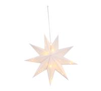 HONITANO Nine-Pointed Star Paper Lampshade Christmas Lantern White Origami Pendant Light with LED String for Wedding Birthday Holiday Party Decor