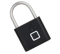 HONITANO Outdoor Fingerprint Padlock Aluminum Alloy Smart Electronic Lock for Gate Door Portable Anti-Rust Security Lock for Suitcases Backpacks Gym Lockers Black