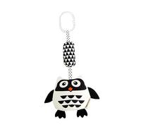 HONITANO Owl Crib Pendant and Wind Chime for Newborns, Black and White Visual Stroller Hanging for Infant Sensory Stimulation and Play