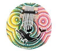 HONITANO Painted Coconut Shell Thumb Piano Lightweight Portable African Kalimba 7-Tone Finger Piano Christmas and New Year for Beginners, Home Decoration Gift for Adults