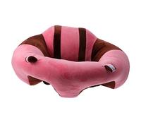 HONITANO Plush Baby Sit Cushion and Support Sofa for Toddlers, Crystal Soft Plush Material, Pink and Brown, 45cm Diameter, Lightweight Seat Support for Infant Learning and Comfortable Sitting