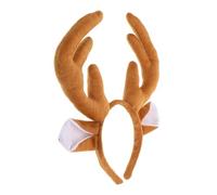 HONITANO Plush Reindeer Antlers Hairband with Soft Deer Ears Elastic Christmas Party Headband for Adults and Comfortable Festive Costume Accessory for Holiday Celebrations and Themed Events