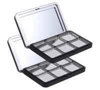 HONITANO Portable Empty Eyeshadow and Lipstick Palettes 2 Sets Magnetic Cosmetic Storage Box with Multi-grid Design for Giving