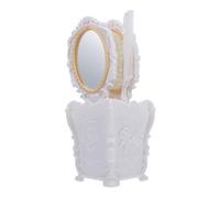HONITANO Portable Static Comb and Mirror Set with Scalp Massage Brush Elegant Vintage Design for Home Bedroom Makeup and Travel Cosmetic Use