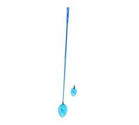 HONITANO Portable Telescopic Bait Throwing Spoon and Mini Fishing Net Pole Aluminum Alloy with Blue Silicone Grip Compact Extendable Design for Outdoor Fishing Enthusiasts
