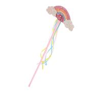 HONITANO Princess Rainbow Wand with Streamers for Fairy Costume Accessory for Birthday Dress Up Cosplay and Imaginative Roleplay for Little Princesses and Fantasy Adventures