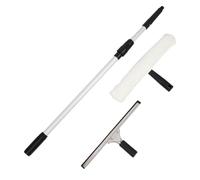 HONITANO Professional Window Squeegee with Telescopic Pole Stainless Steel Glass Wiper and Rubber for Window Cleaning Bathroom Shower and Mirror Maintenance