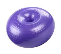 HONITANO Purple Donut Shaped Yoga Auxiliary Ball with Air Pump Thickened Burst Fitness Exercise Ball for Pilates Balance and Strength Training at Home