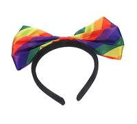 HONITANO Rainbow Bowknot Headband Elastic Big Bowknot Hairband for Women Comfortable Cloth Pride Accessory for Parties Daily Wear and Community Events