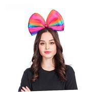 HONITANO Rainbow Stripe Bowknot Hair Accessory Lightweight Performance Headband Party Headwear for Cosplay Photo Props
