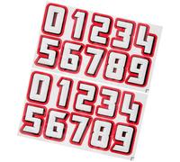HONITANO Reflective Number Decals 0-9 2 Sets for Training Team Use | Plastic PVC with Protective Layer, Thick Firm Build, Red Finish, Easy Identification