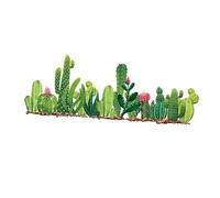 HONITANO Removable Green Cactus Wall Sticker for Bedroom Living Refreshing Leaves Home Wall Decoration Easy Apply and Residue- Vinyl Mural for Smooth Surfaces